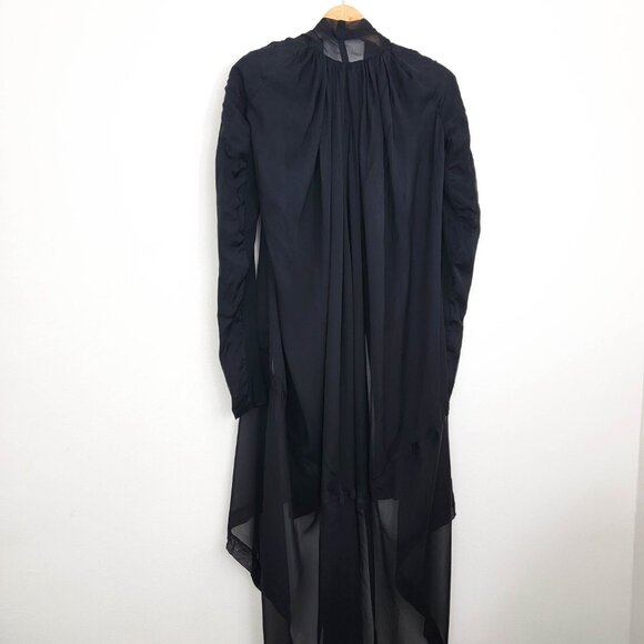 Rick Owens Sheer Black Silk Tulle Maxi Duster Cardigan 4 NWT - Picture 4 of 10